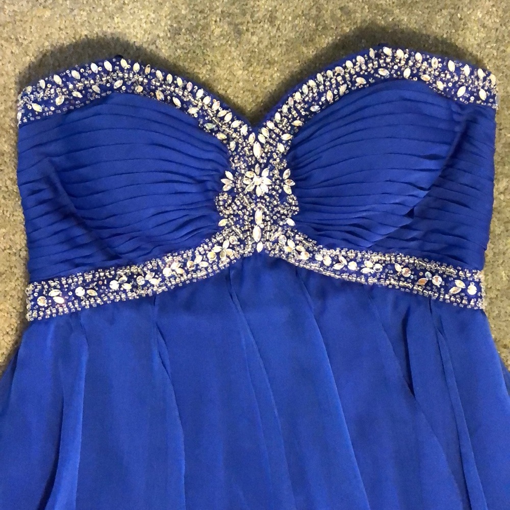Strapless High-Low Evening Dress - Picture 2 of 4